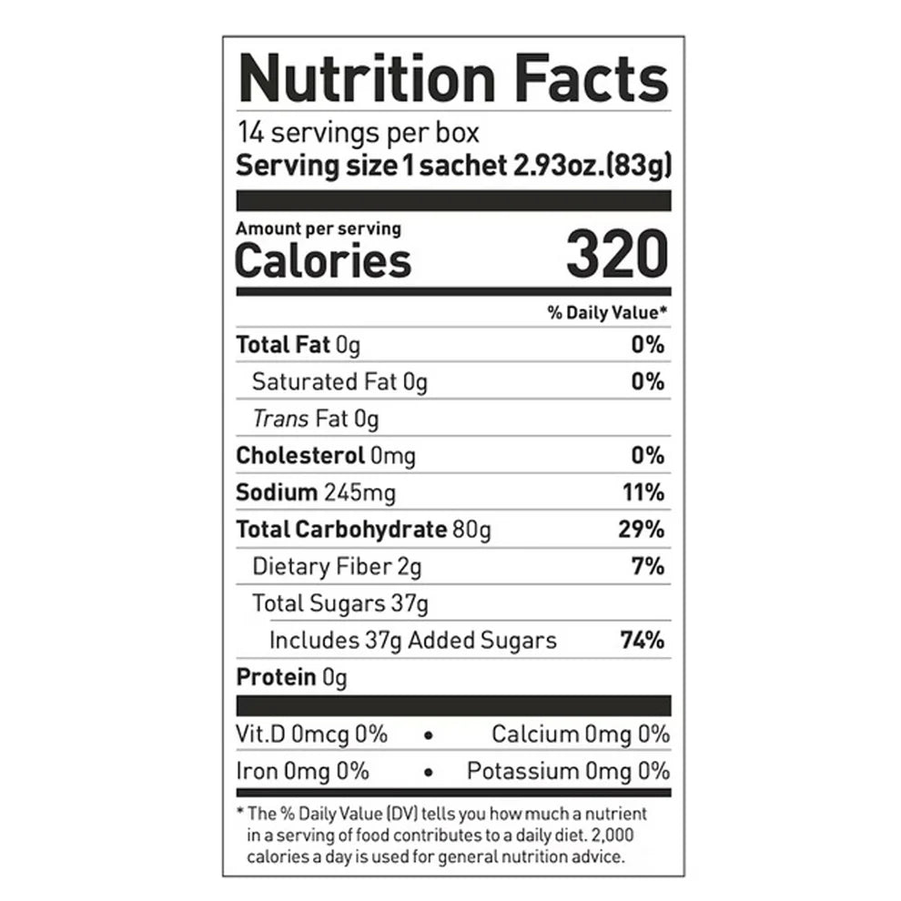 Maurten Drink Mix 320 nutrition facts 80g carbohydrates