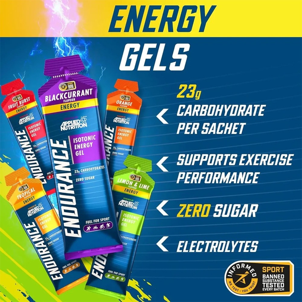 Applied Nutrition Isotonic Energy Gel – Sports Fuel for Running & Cycling 5, 10 or 20 Pack