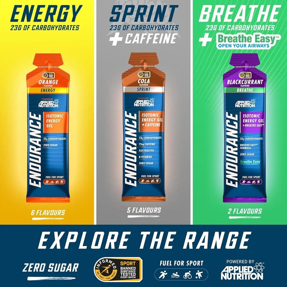 Applied Nutrition Isotonic Energy Gel – Sports Fuel for Running & Cycling 5, 10 or 20 Pack