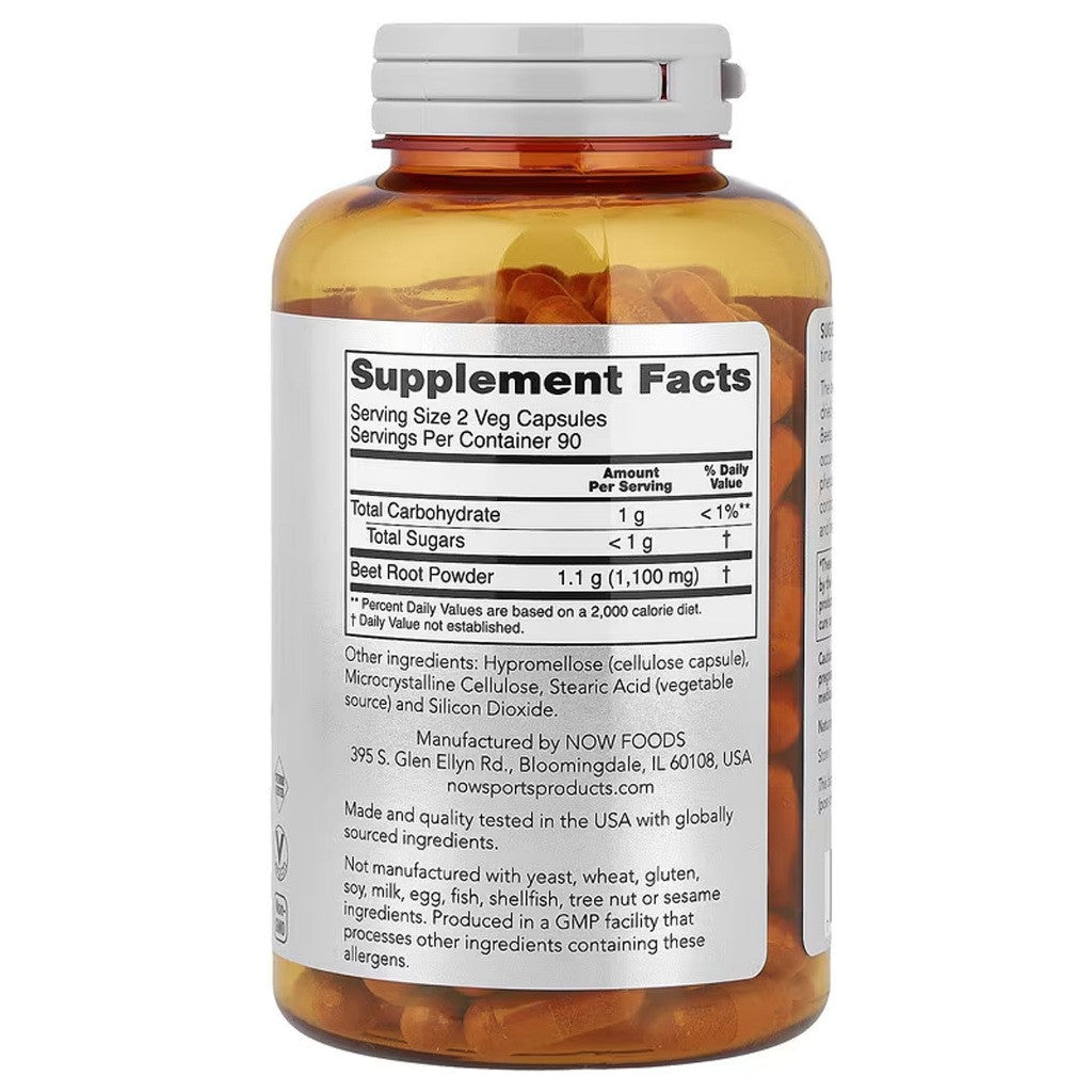 NOW Foods Sports Beet Root 180 Veg Capsules