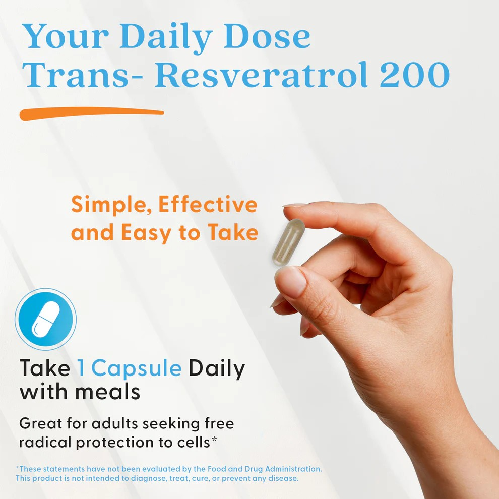 Doctor's Best Trans-Resveratrol 200 with Resvinol, 200 mg, 60 Veggie Caps