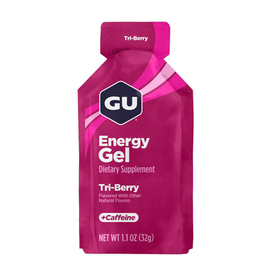 GU Energy Gel – Tri-Berry Caffeinated – 6, 12 or 24 Pack | Running & Endurance