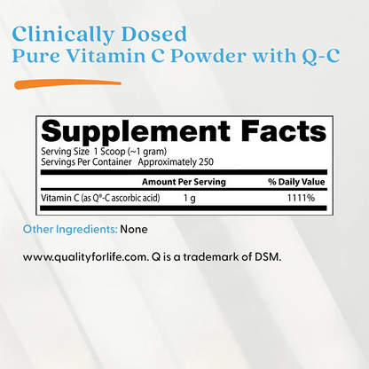 Doctor's Best Pure Vitamin C Powder with Q-C, 8.8 oz (250 g)