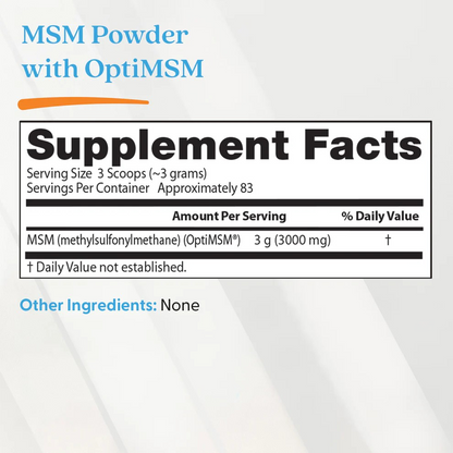 Doctor's Best MSM Powder with OptiMSM, 8.8 oz (250 g)